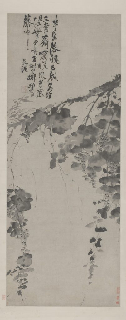 徐渭水墨葡萄图轴，明代大写意花卉代表作品
